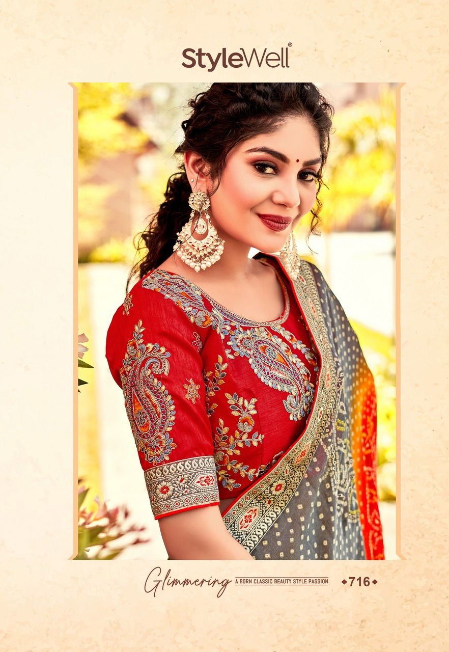 Mangalam Vol 2 By Stylewell Bandhej Wedding Sarees Catalog